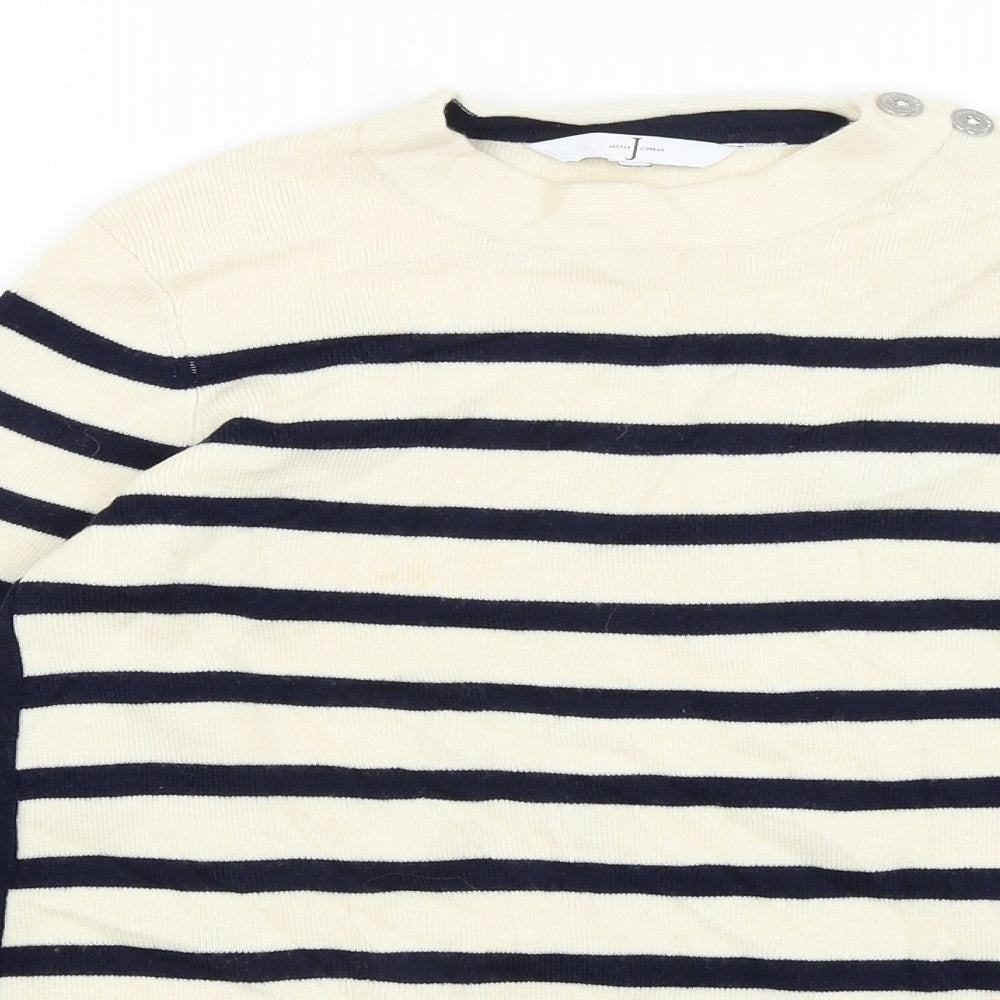 Jasper Conran Womens Ivory Striped  Pullover Jumper Size 10