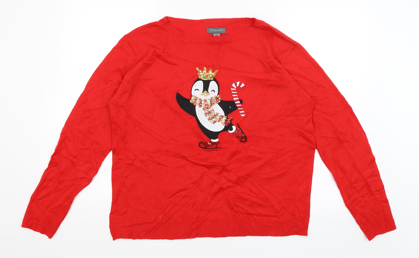 Primark Womens Red   Pullover Jumper Size 16  - Penguin