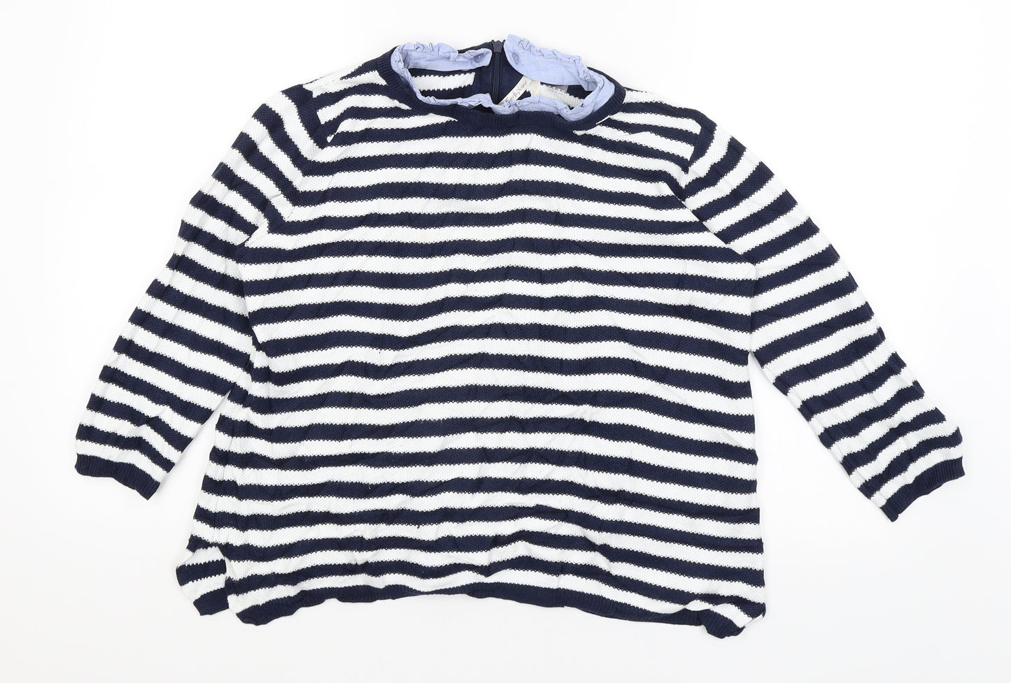 Seraphine Womens Blue Striped  Pullover Jumper Size M