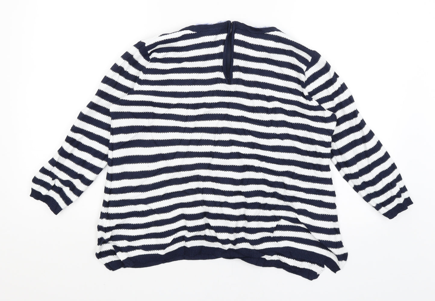 Seraphine Womens Blue Striped  Pullover Jumper Size M