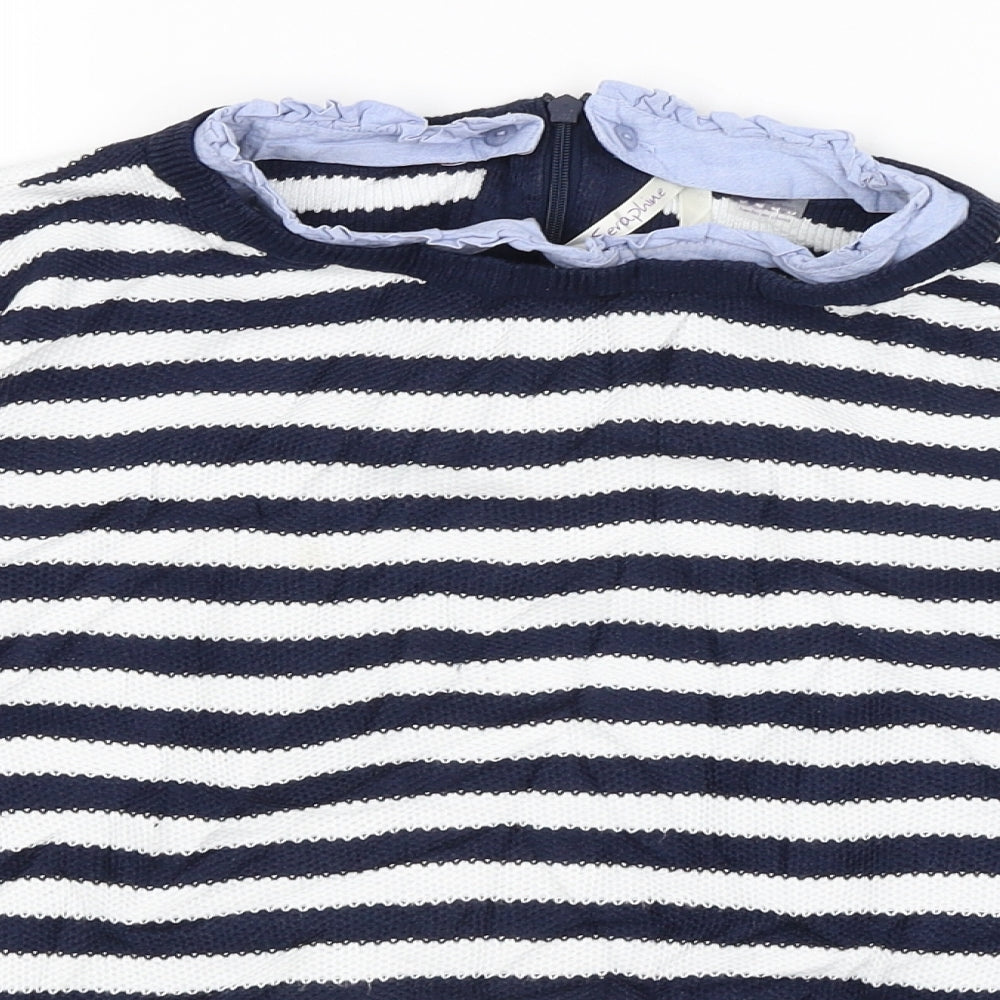 Seraphine Womens Blue Striped  Pullover Jumper Size M