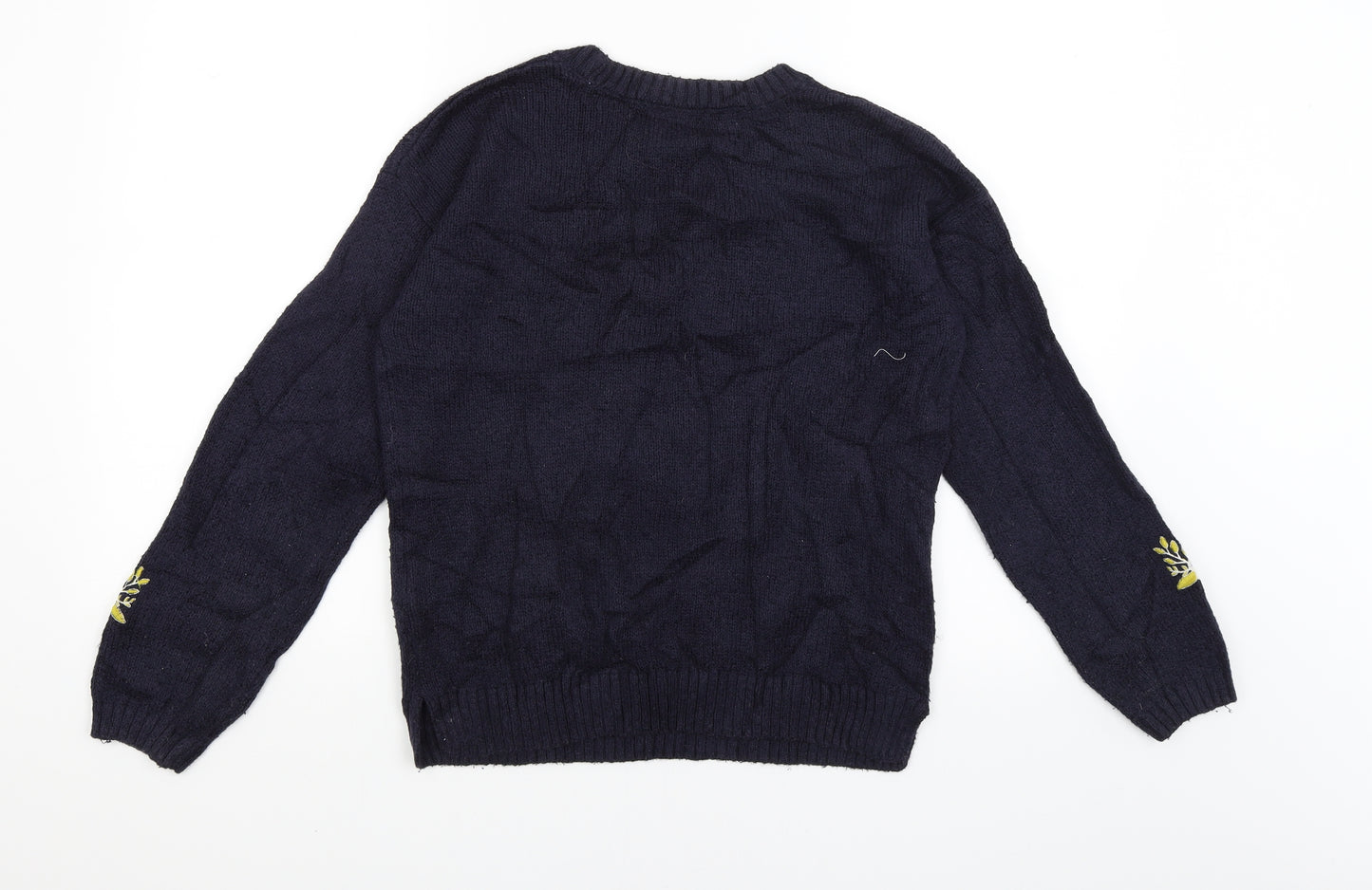 M&S Womens Blue Floral  Pullover Jumper Size 12