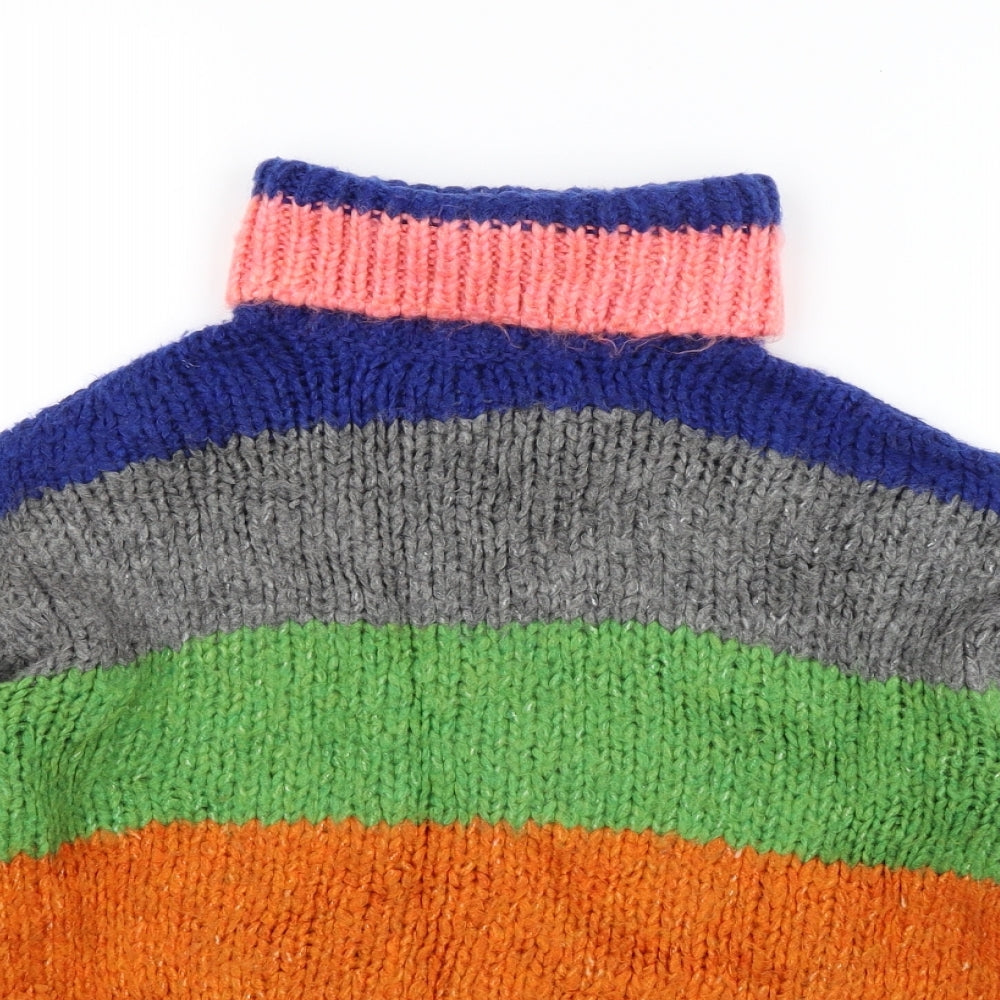 Zara Knit Girls Multicoloured Striped  Pullover Jumper Size 9-10 Years