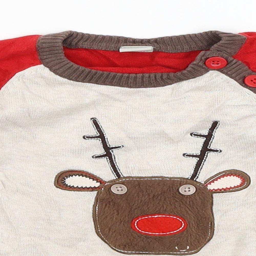 TU Baby Red   Pullover Jumper Size 18-24 Months  - Reindeer