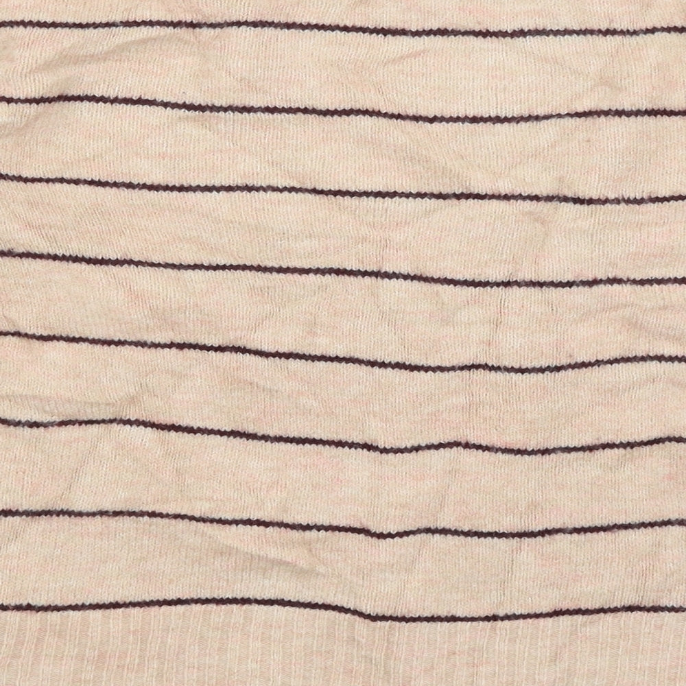 Massimo Dutti Womens Beige Striped  Pullover Jumper Size XS