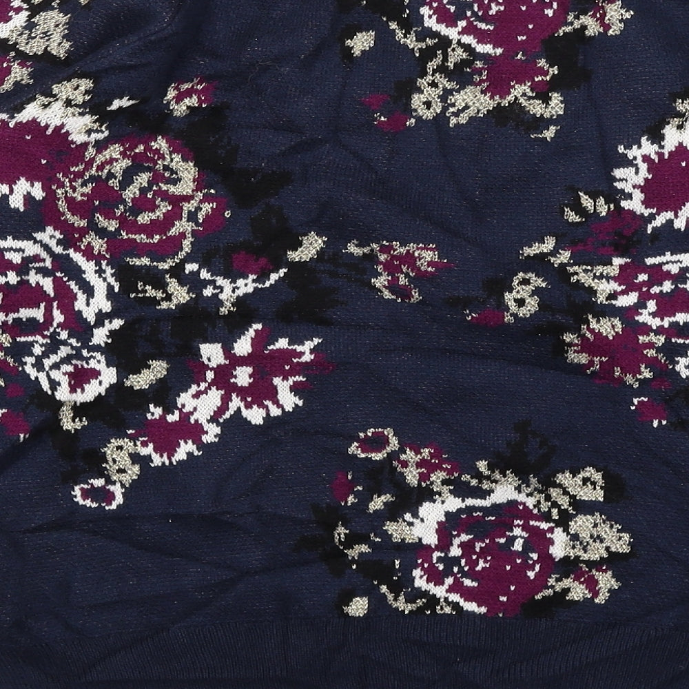 S Oliver Womens Blue Floral  Pullover Jumper Size 12