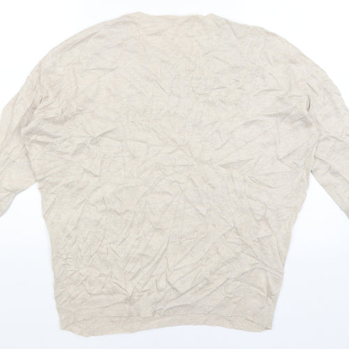M&S Womens Beige   Basic T-Shirt Size 14  - Star
