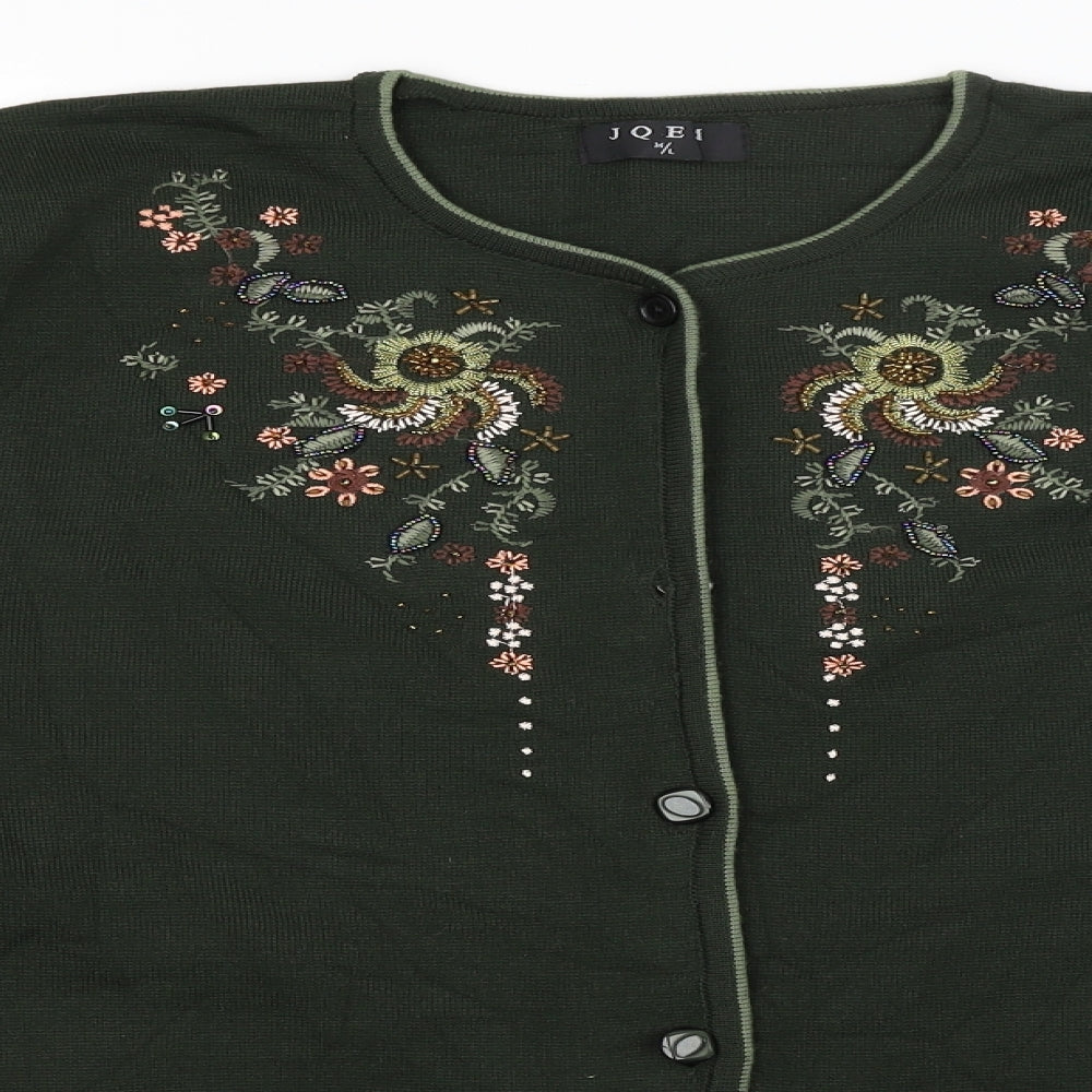 JQEM Womens Green   Cardigan Jumper Size L