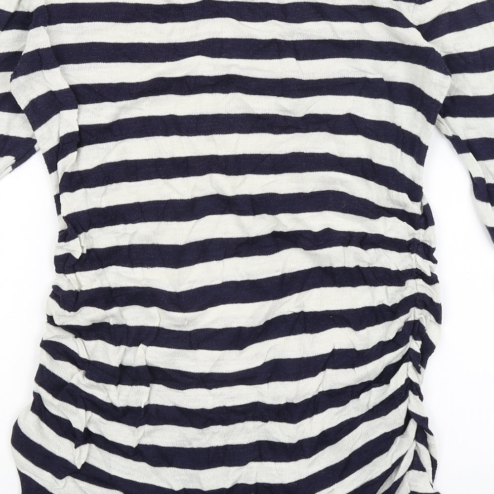 H&M Womens Blue Striped  Basic T-Shirt Size M