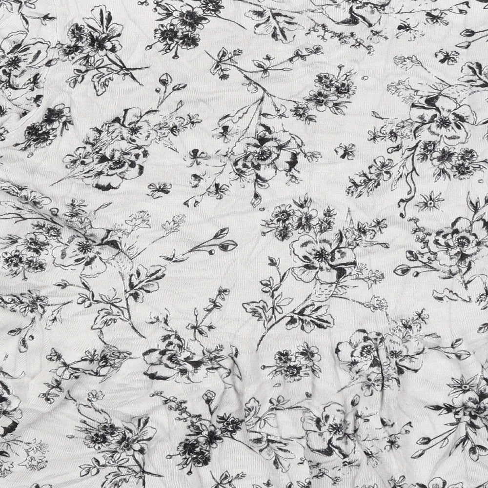 M&S Womens Grey Floral  Basic T-Shirt Size 16