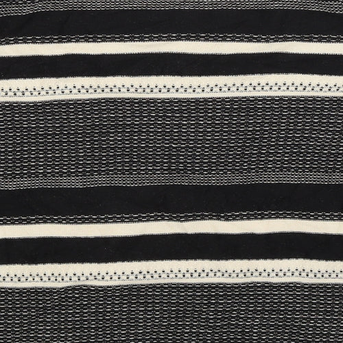 Classic Womens Black Striped  Basic T-Shirt Size 16
