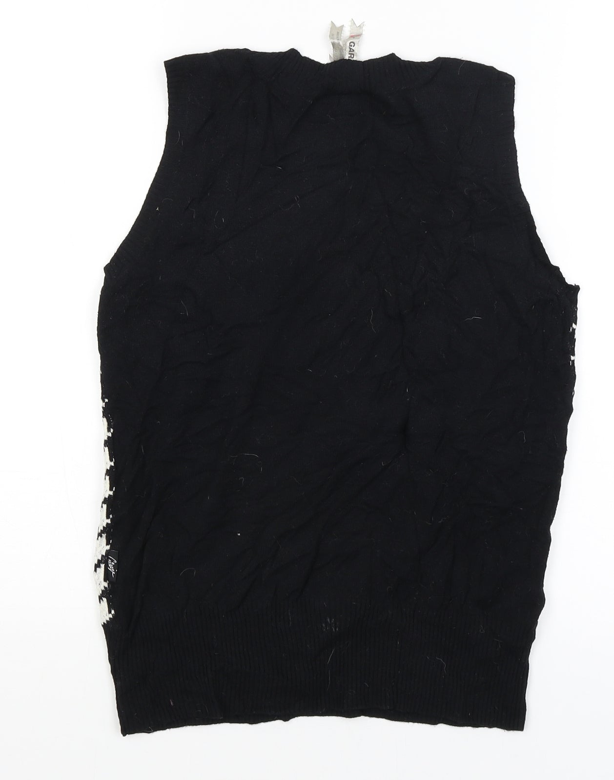 Garage Womens Black Houndstooth  Vest Jumper Size 10