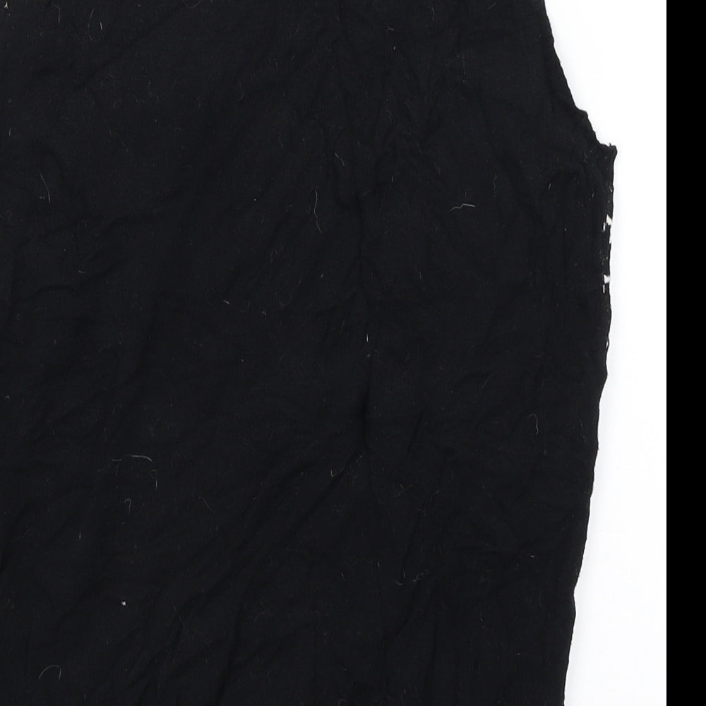 Garage Womens Black Houndstooth  Vest Jumper Size 10