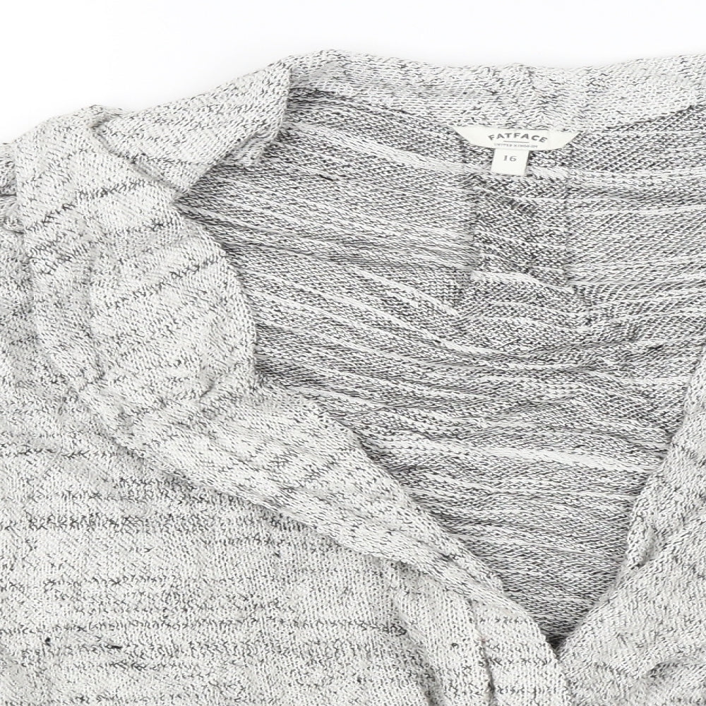 Fat Face Womens Grey   Wrap Jumper Size 16