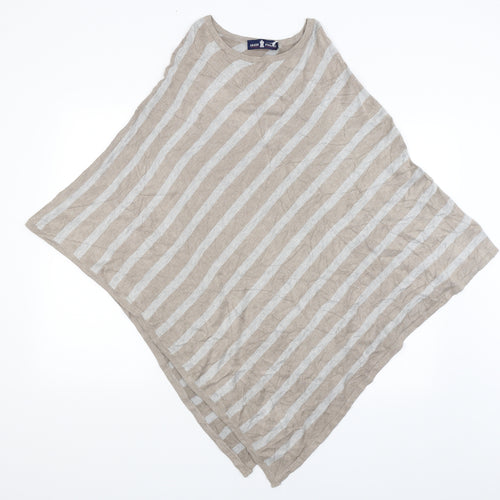 Eredi Pisano Womens Brown Striped  Shrug Jumper Size L