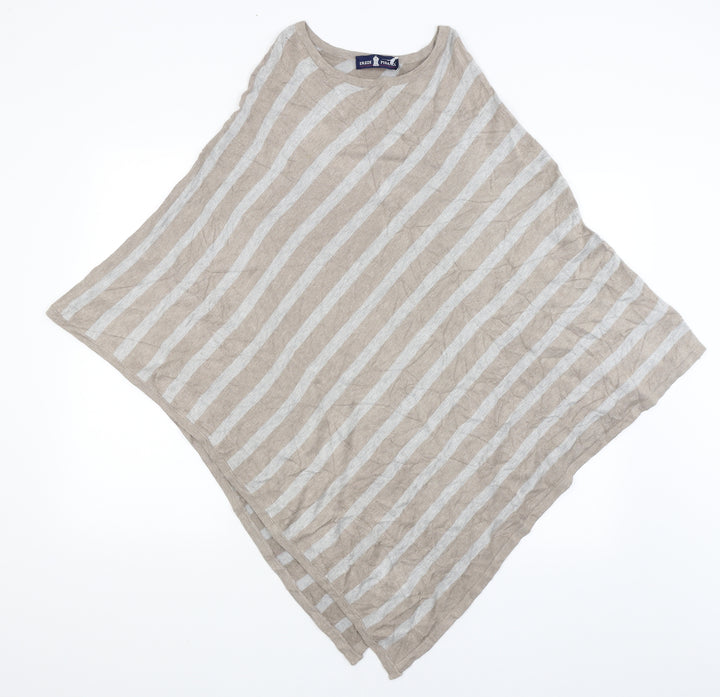 Eredi Pisano Womens Brown Striped  Shrug Jumper Size L