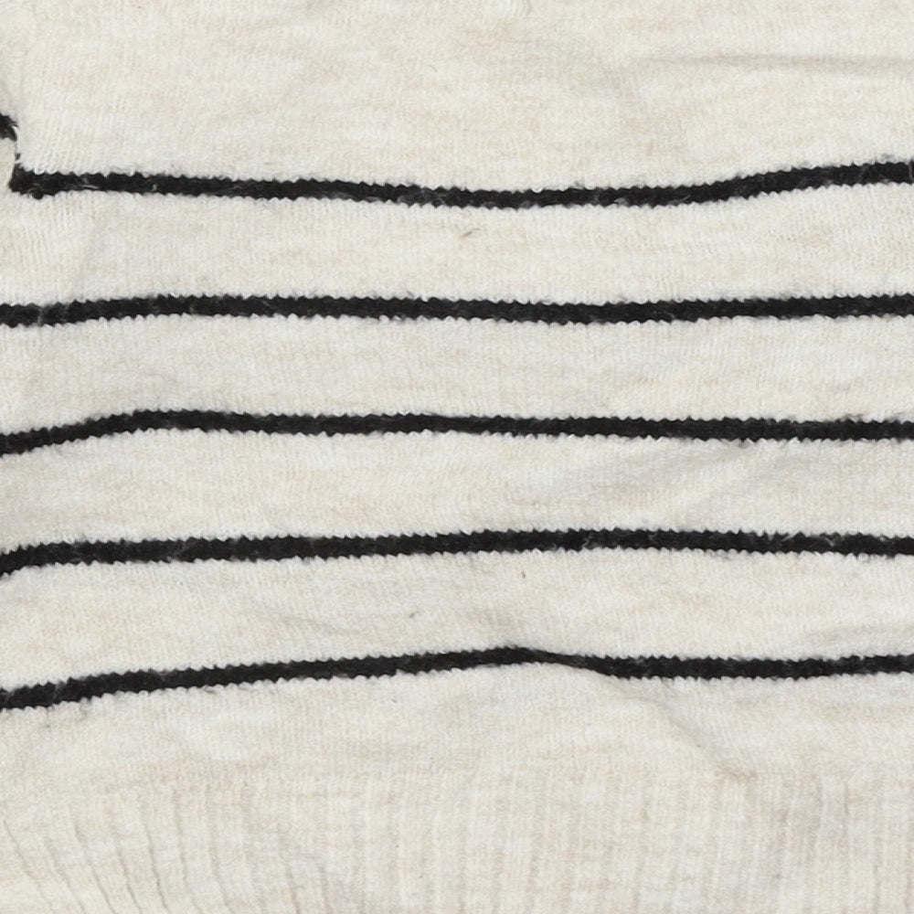 F&F Girls White Striped  Pullover Jumper Size 2-3 Years