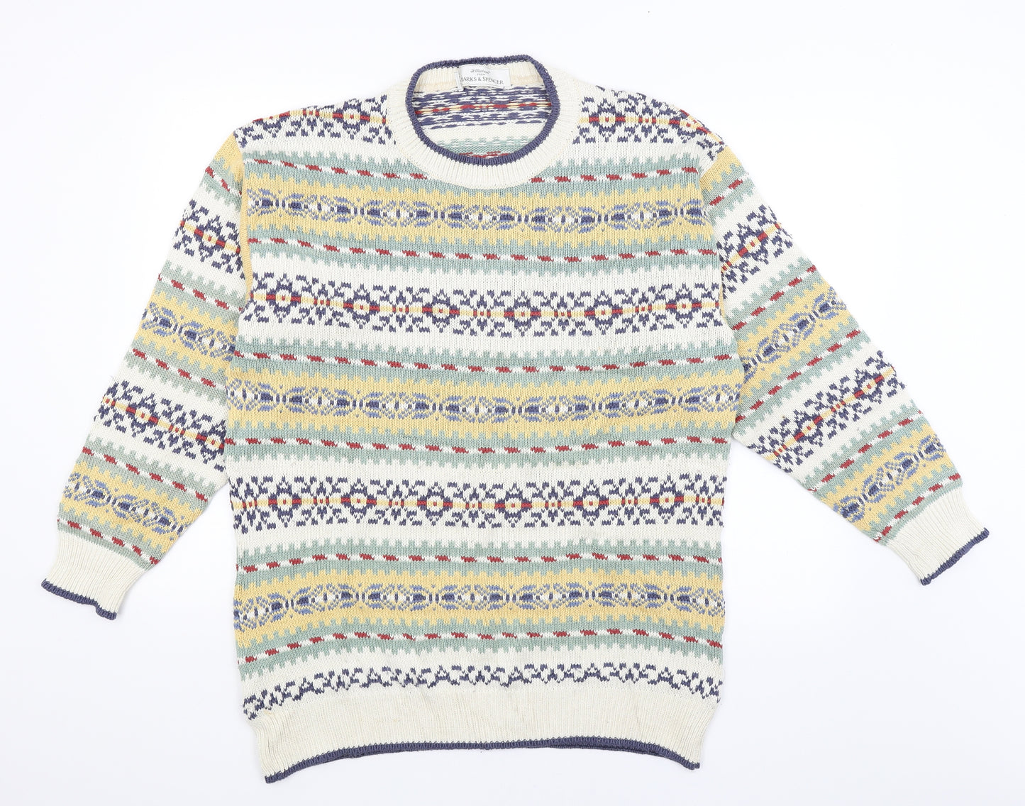 St Michael Mens White   Pullover Jumper Size L