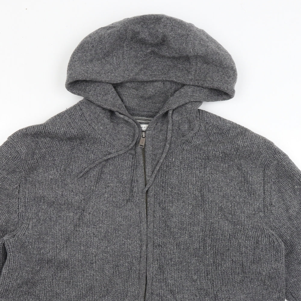 Nigel Hall Mens Grey   Full Zip Hoodie Size L