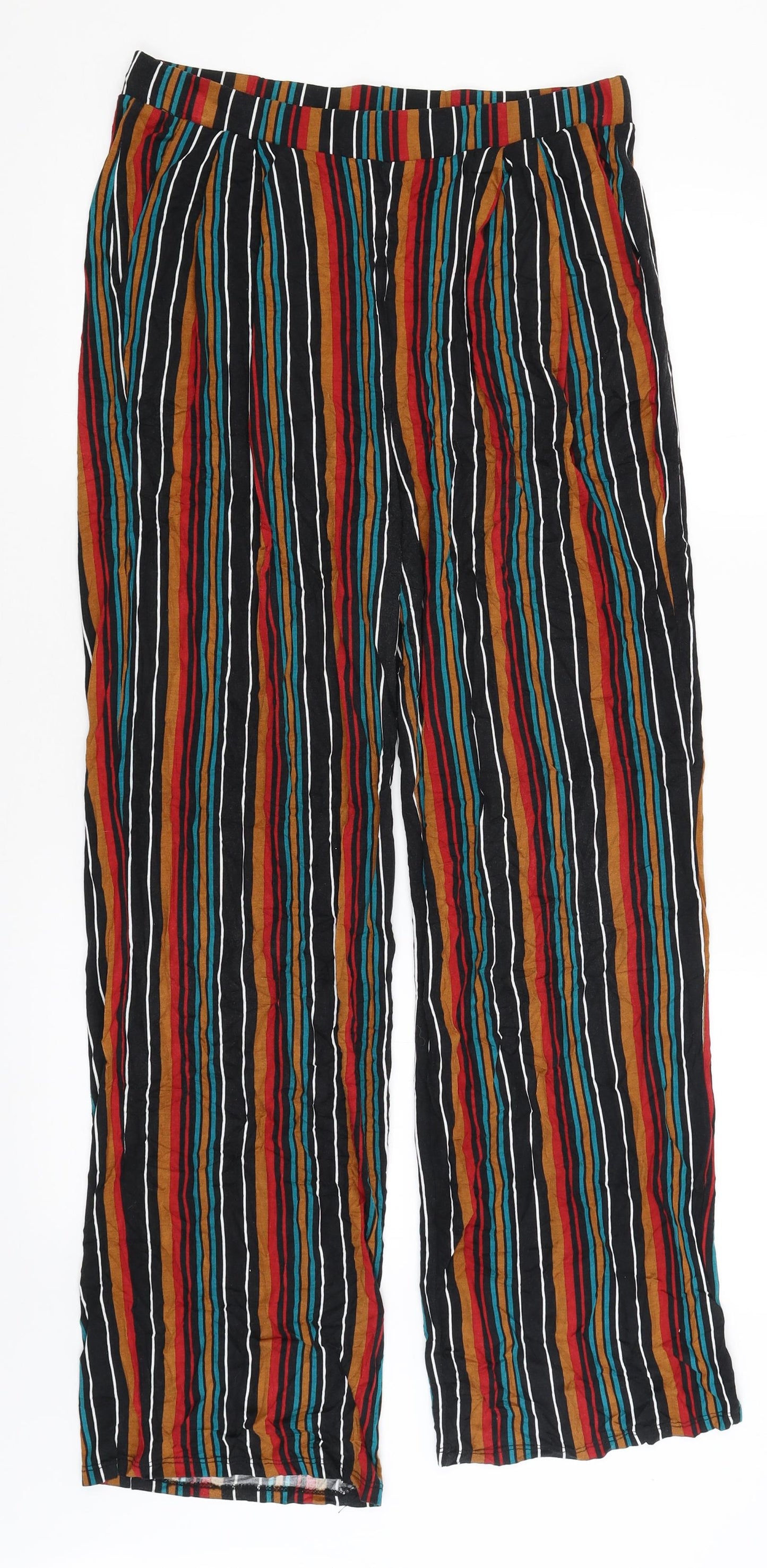 Papaya Womens Multicoloured Striped  Trousers  Size 14 L29 in