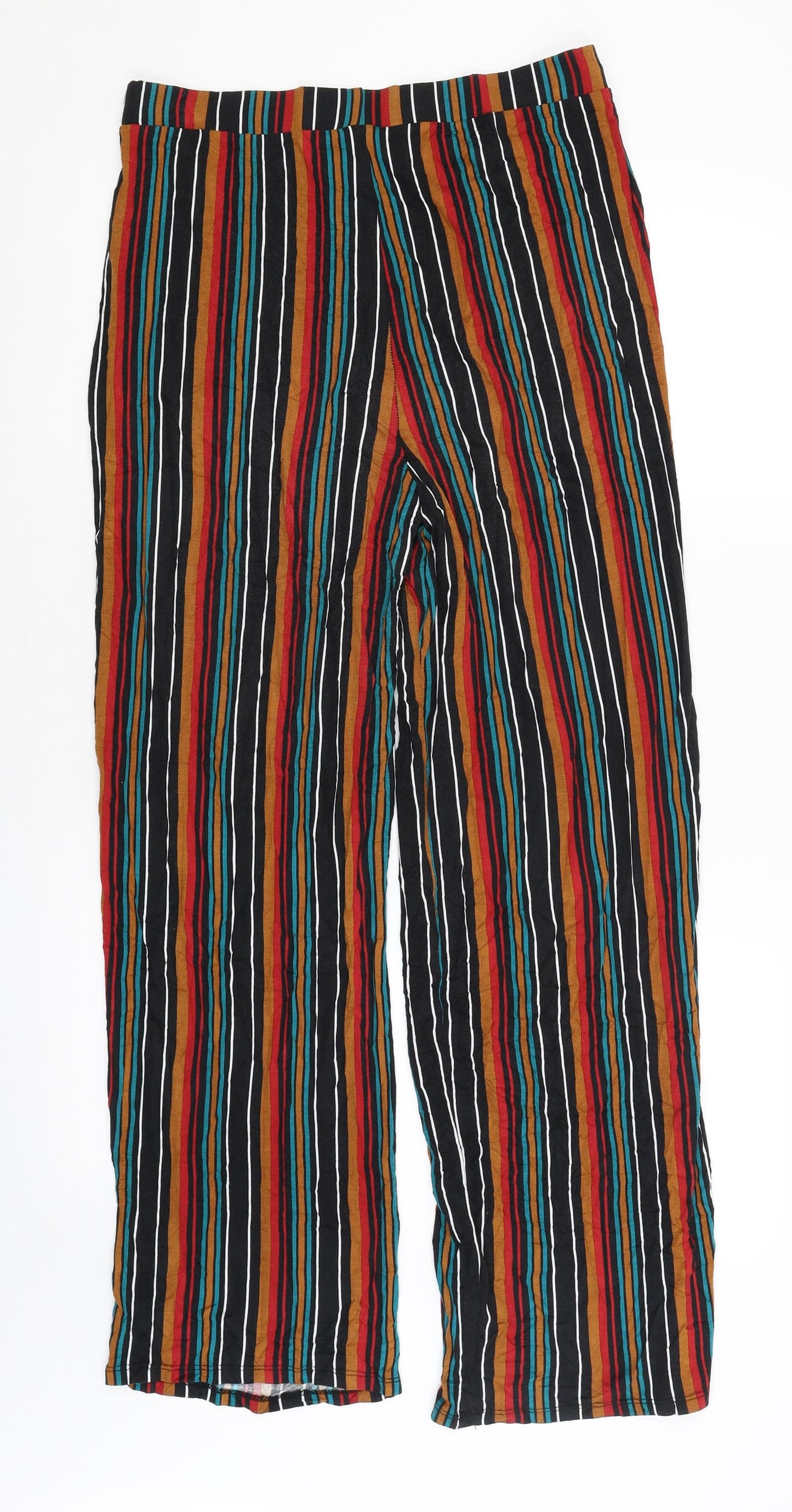 Papaya Womens Multicoloured Striped  Trousers  Size 14 L29 in