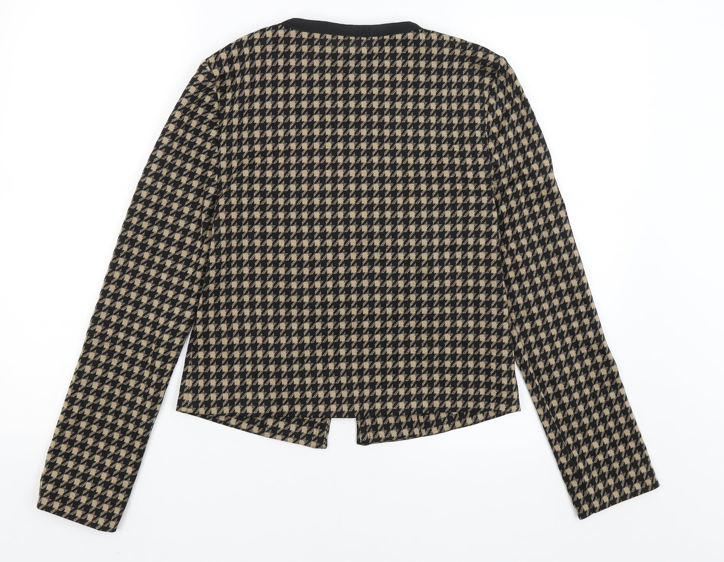 M&S Womens Brown Houndstooth  Jacket Blazer Size 6