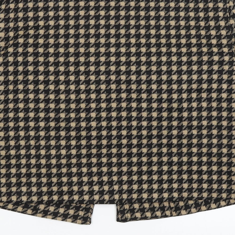 M&S Womens Brown Houndstooth  Jacket Blazer Size 6