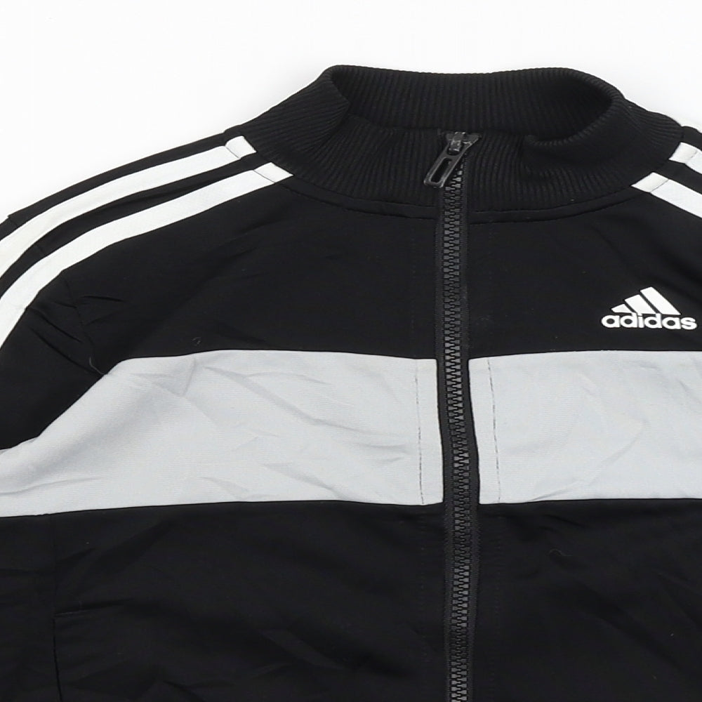 adidas Boys Black   Full Zip Jumper Size 7-8 Years