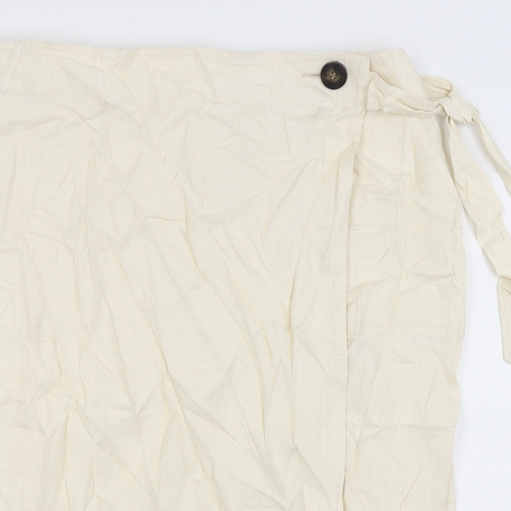 M&S Womens White   A-Line Skirt Size 18