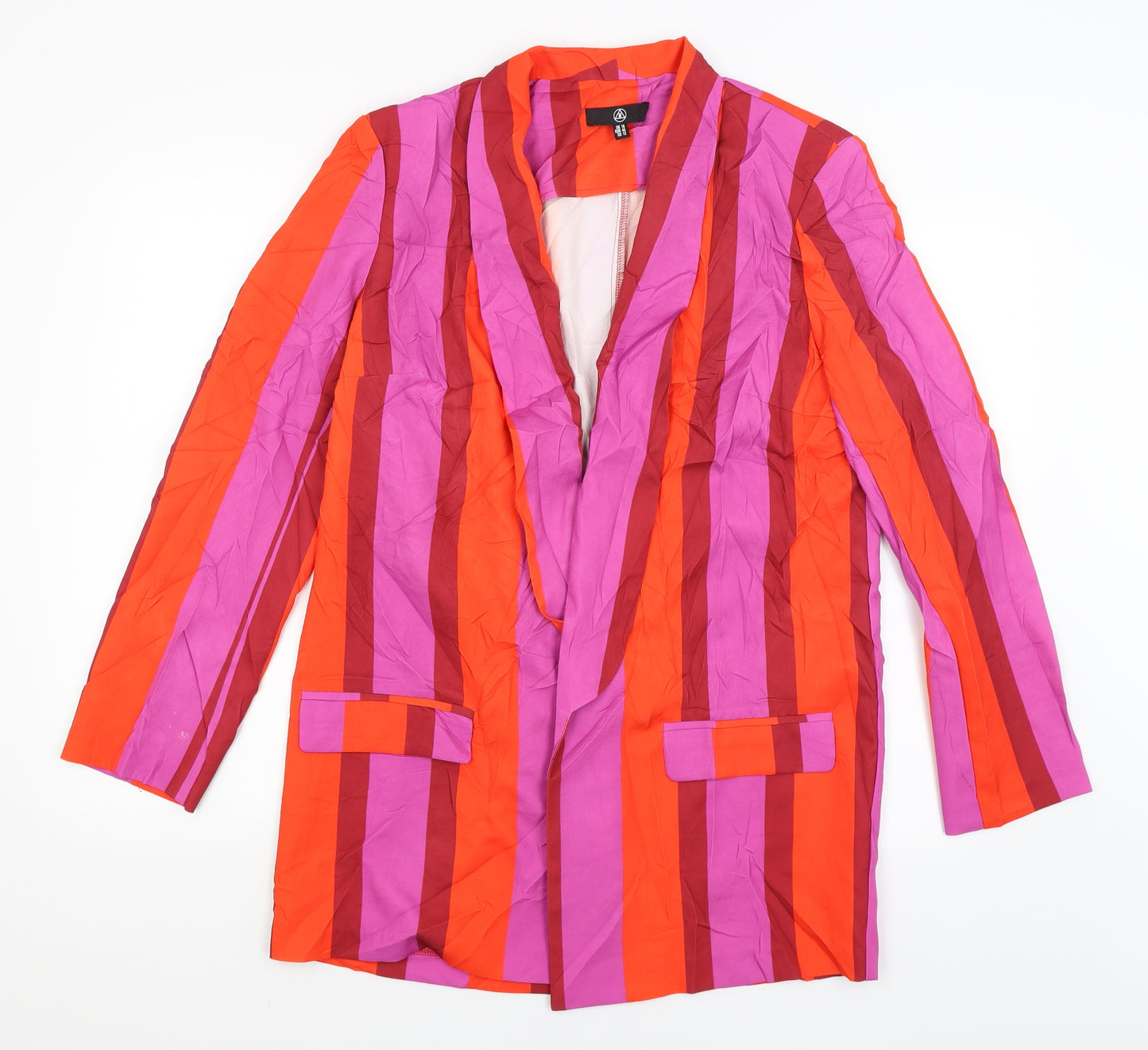 Missguided Womens Pink Striped  Jacket Blazer Size 16