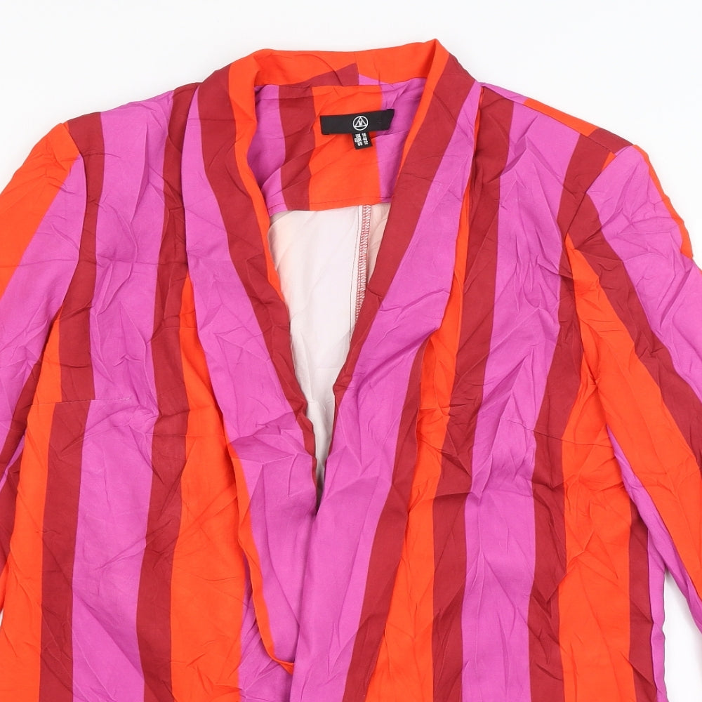Missguided Womens Pink Striped  Jacket Blazer Size 16