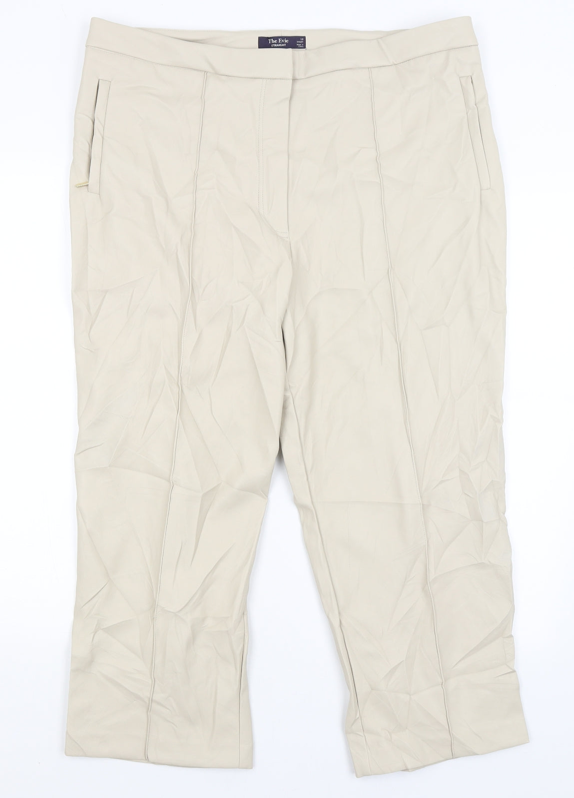 M&S Womens Ivory   Cropped Trousers Size 18 L23 in