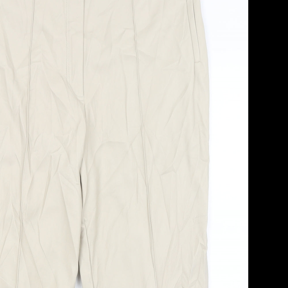 M&S Womens Ivory   Cropped Trousers Size 18 L23 in