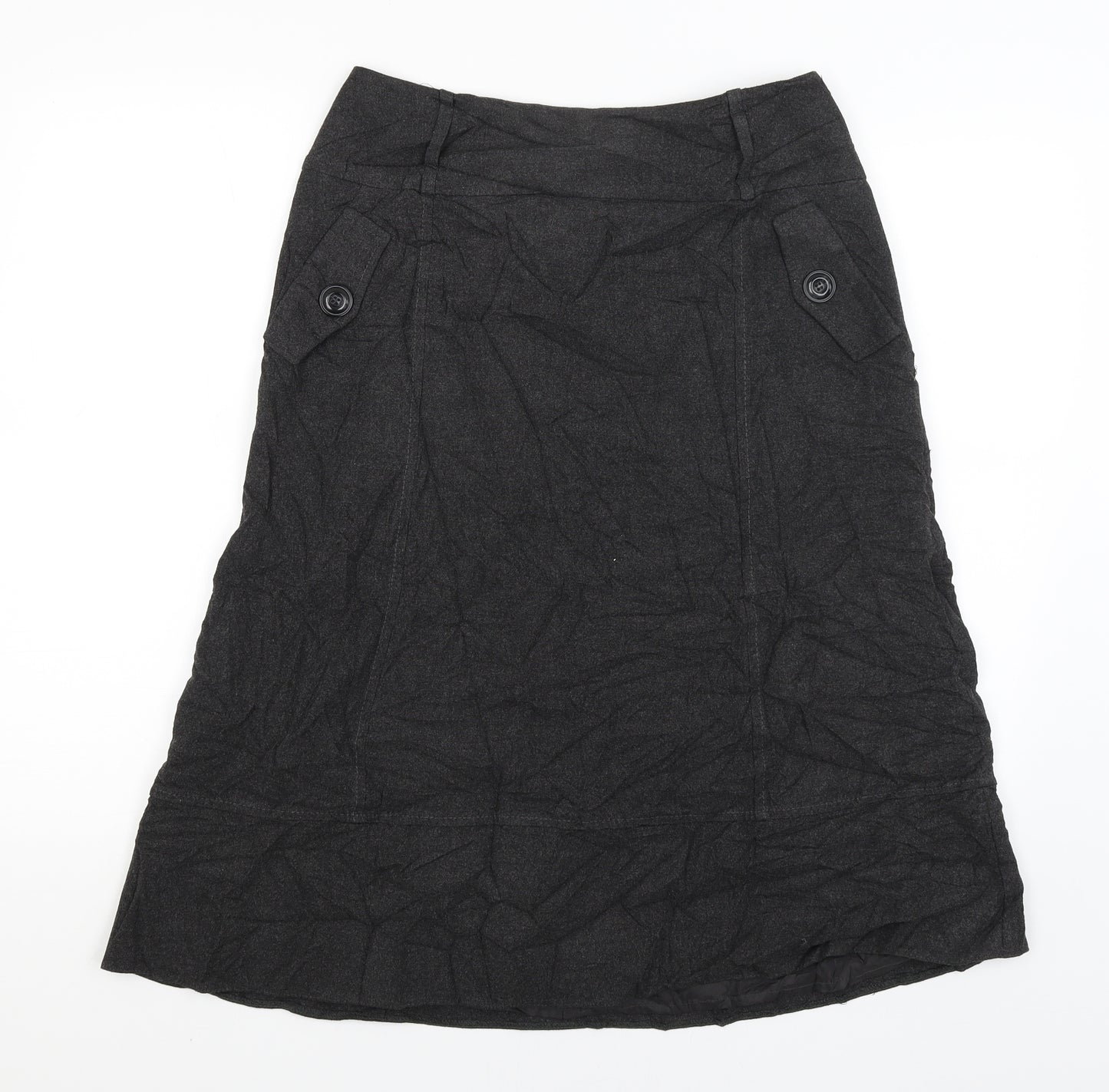 M&S Womens Black   A-Line Skirt Size 14