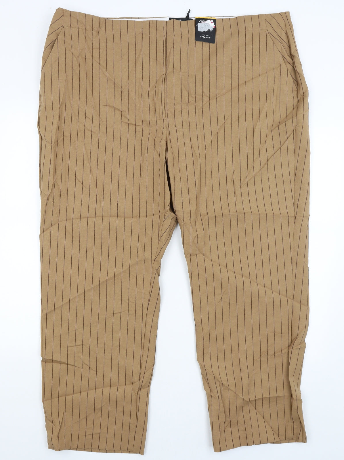 Autograph Womens Brown Striped  Trousers  Size 24 L27 in