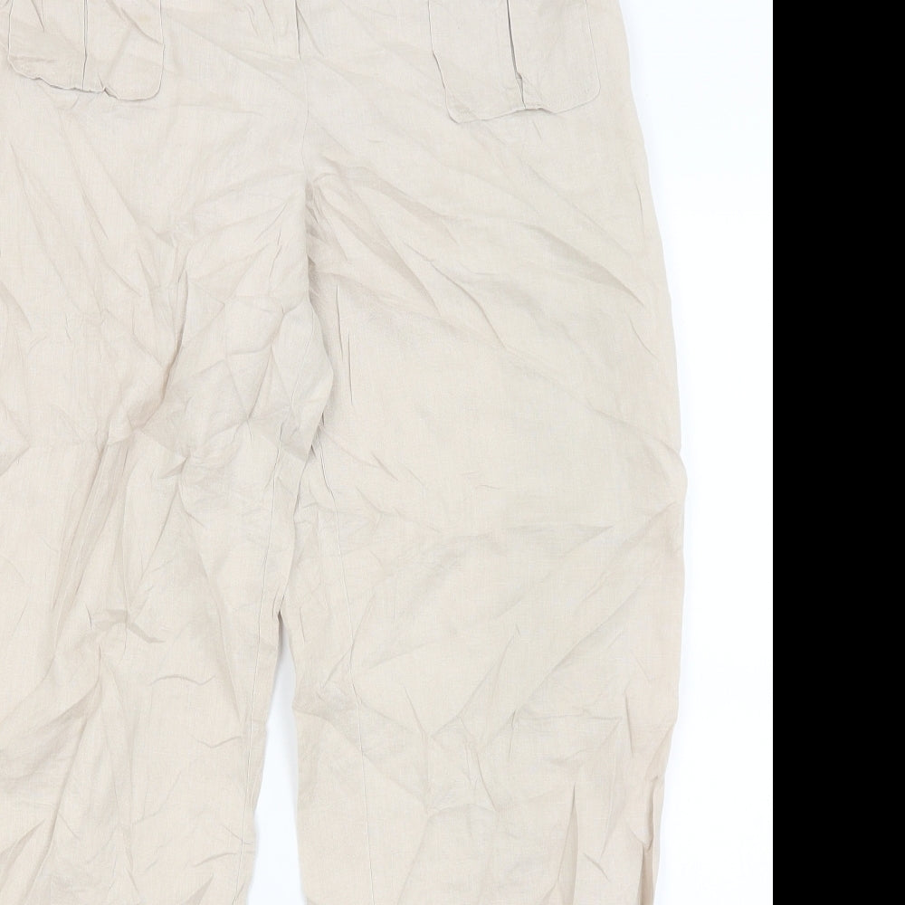 M&S Womens Beige   Trousers  Size 14 L29 in