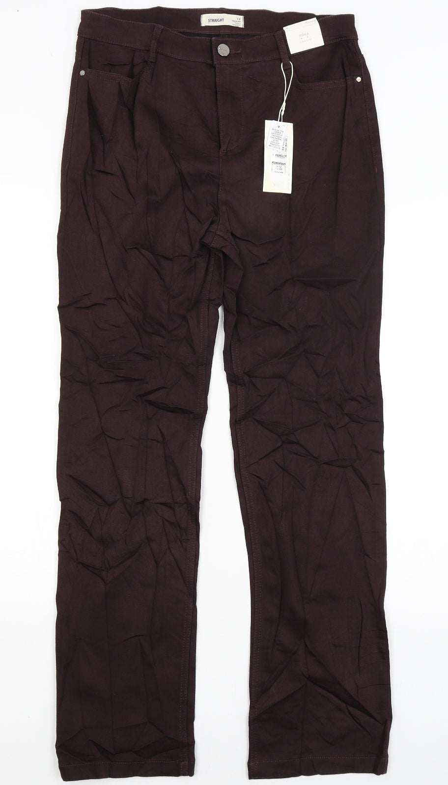 Per Una Womens Red   Straight Jeans Size 12 L30 in