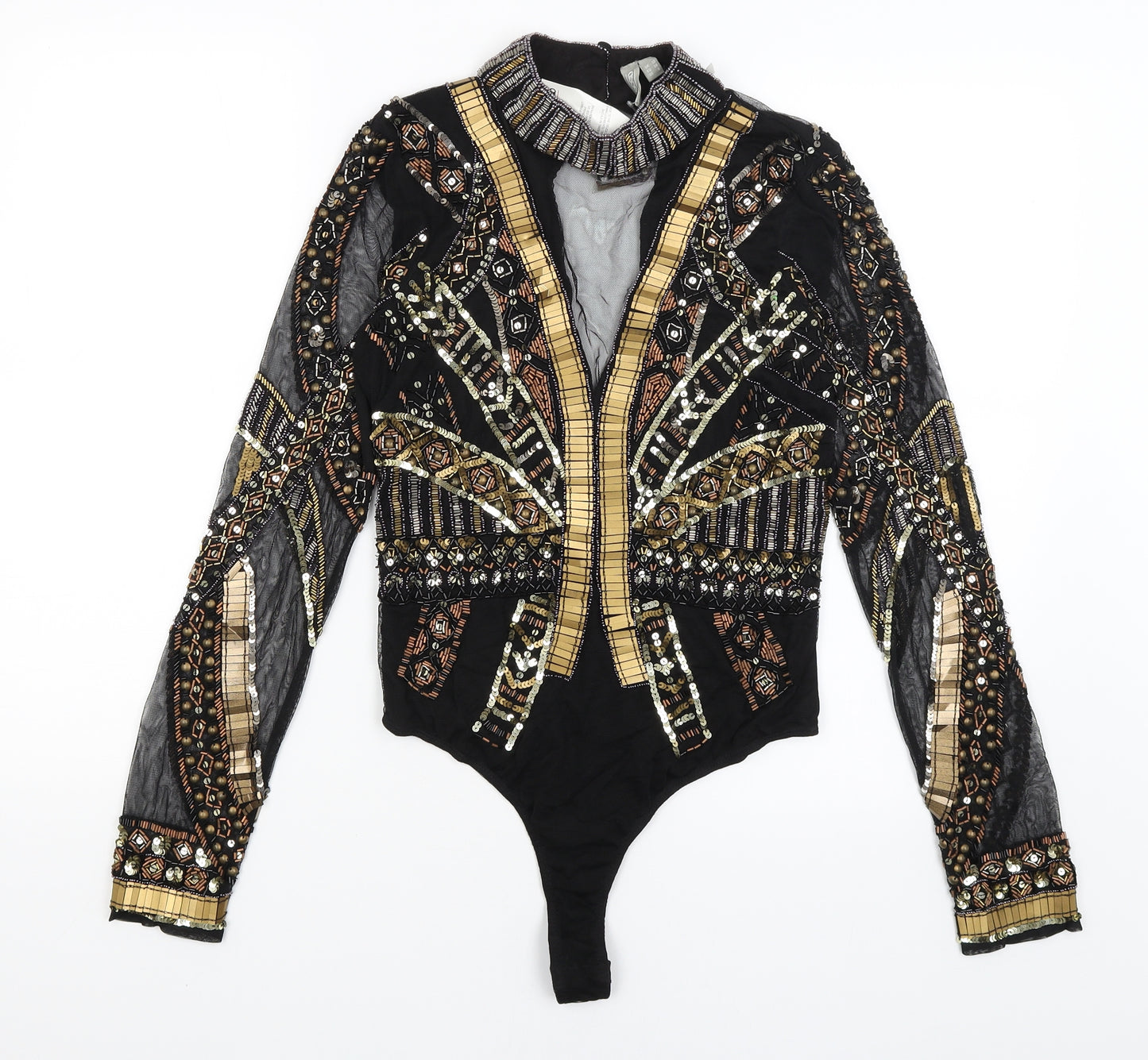 ASOS Womens Black   Bodysuit One-Piece Size 10