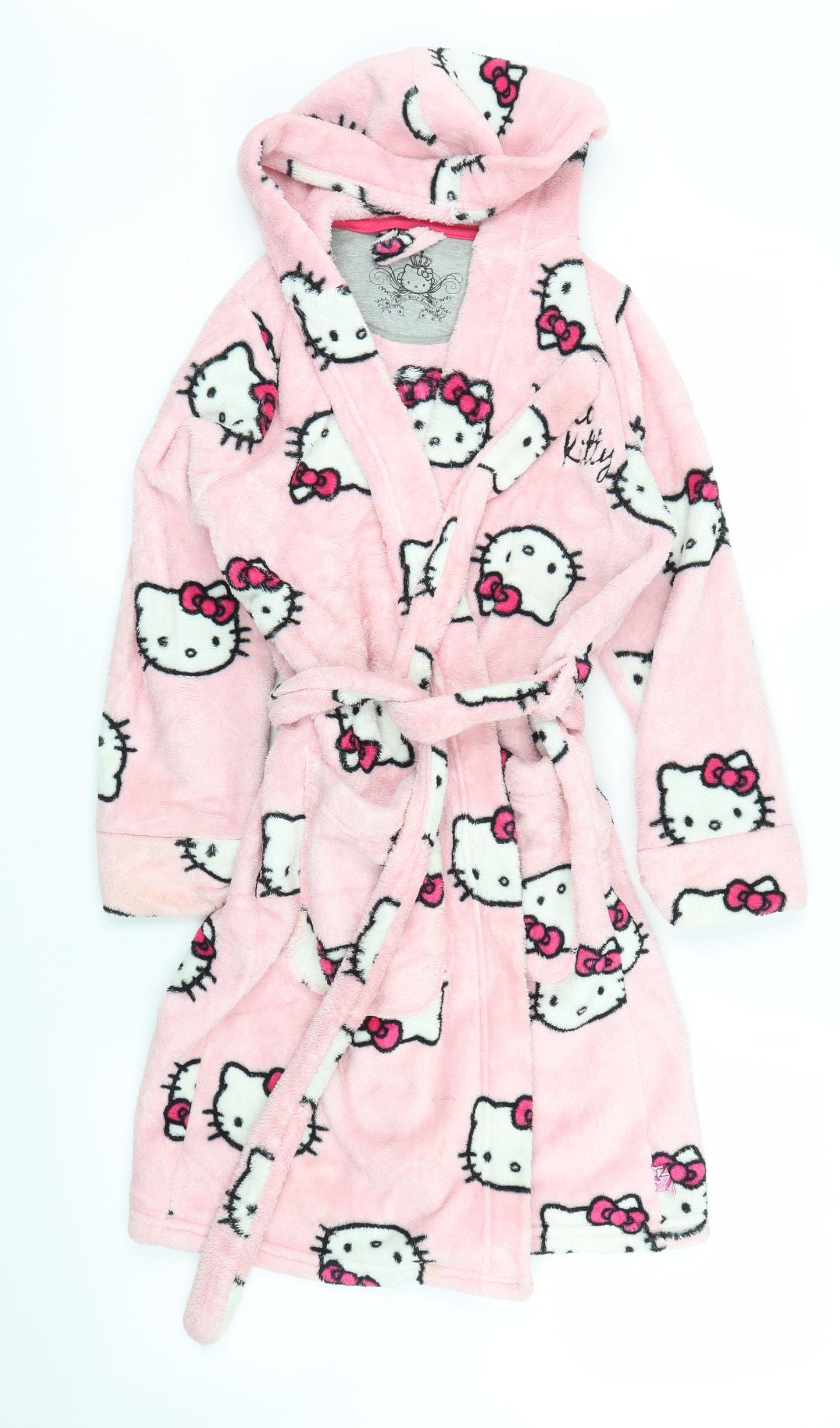 M&S Girls Pink Solid  Capri Robe Size 7-8 Years  - Hello Kitty