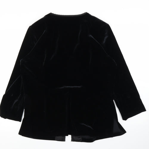 Debenhams Womens Black  Velvet Cardigan Jumper Size 18