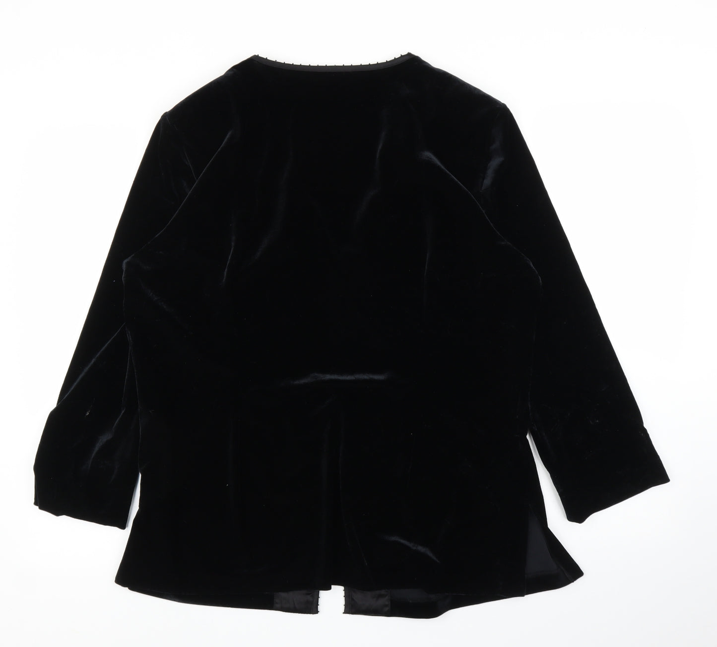 Debenhams Womens Black  Velvet Cardigan Jumper Size 18