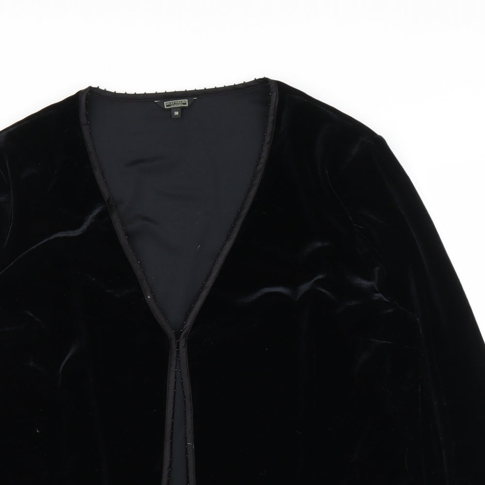 Debenhams Womens Black  Velvet Cardigan Jumper Size 18