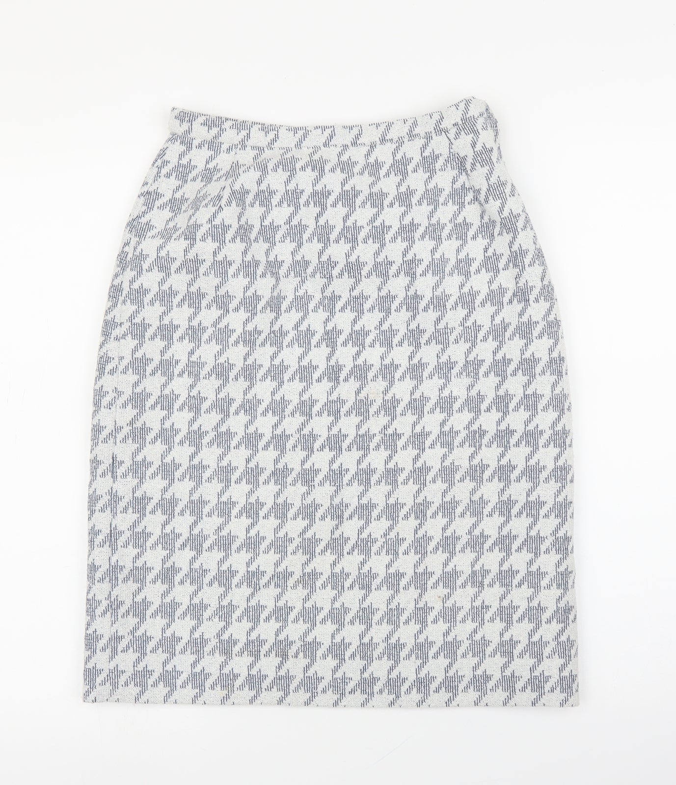 Preworn Womens Blue Houndstooth  Straight & Pencil Skirt Size S