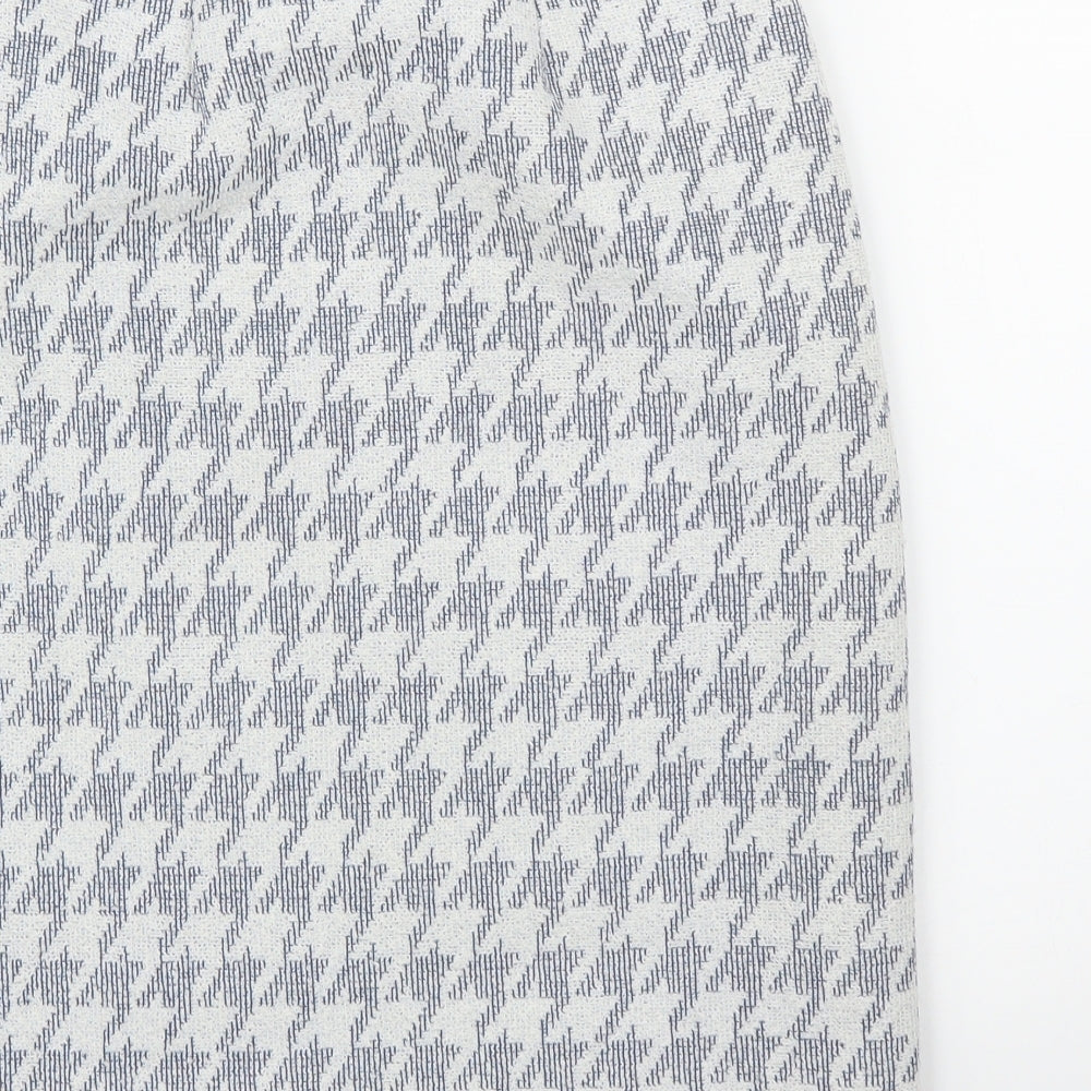 Preworn Womens Blue Houndstooth  Straight & Pencil Skirt Size S