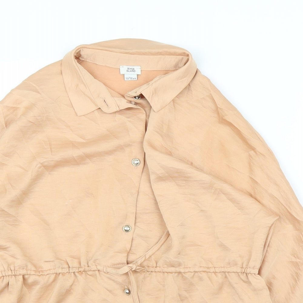 River Island Girls Pink   Basic Blouse Size 11 Years