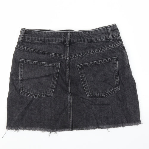 Topshop Womens Black  Denim A-Line Skirt Size 10