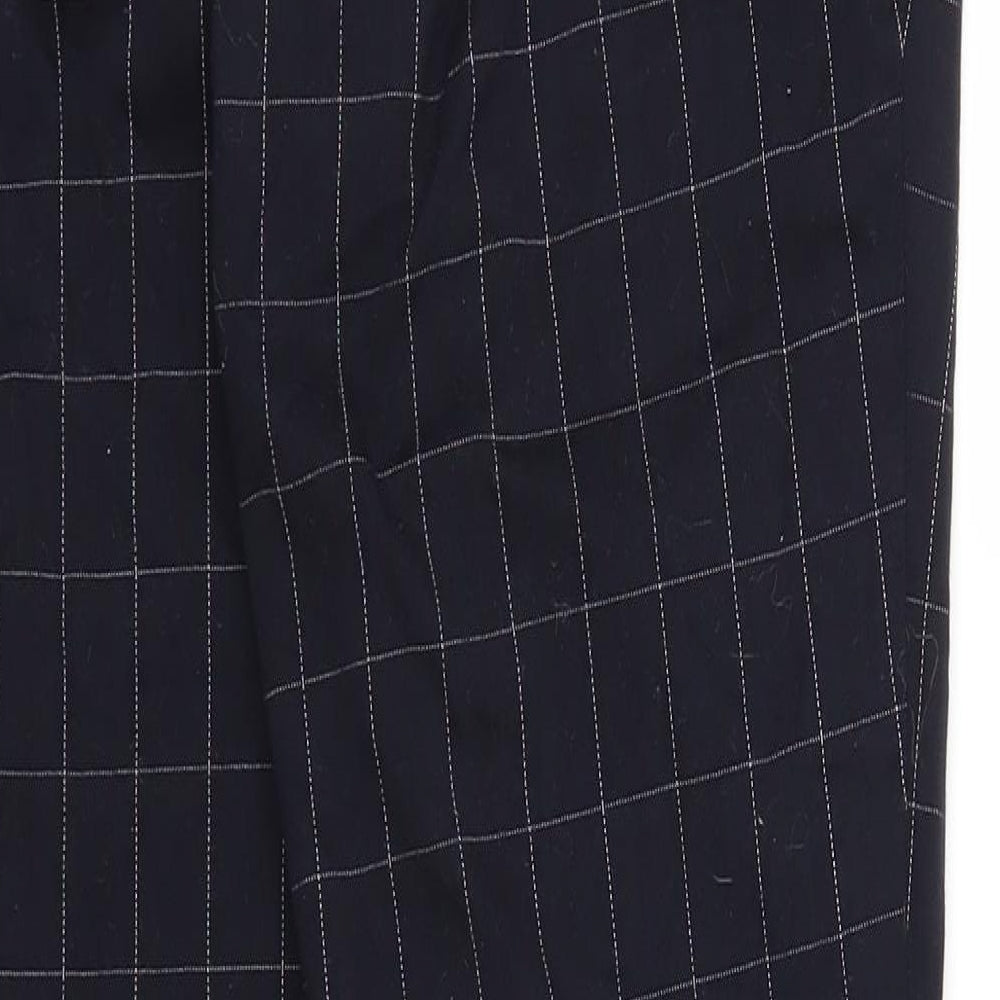 F&F Womens Blue Check  Carrot Trousers Size 10 L25 in