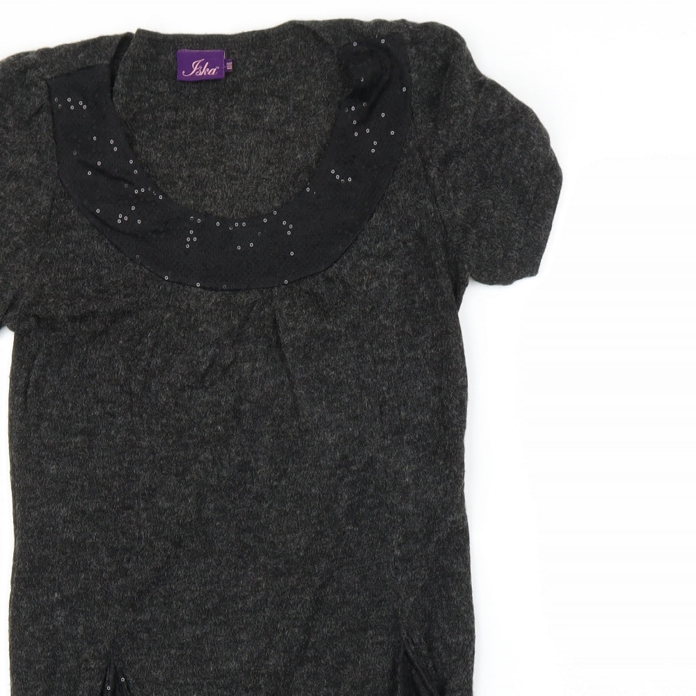 Iska Womens Grey   Tunic Blouse Size M