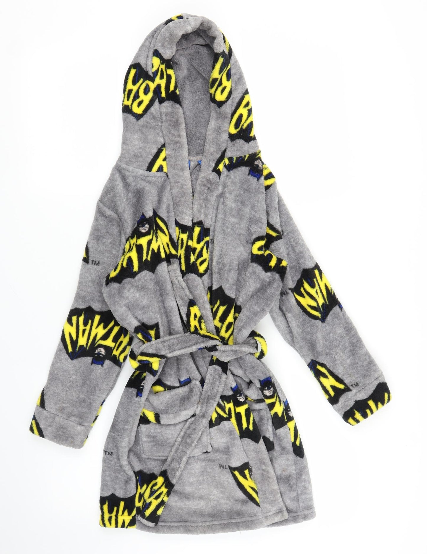 Primark Boys Grey Solid   Robe Size 7-8 Years  - Batman