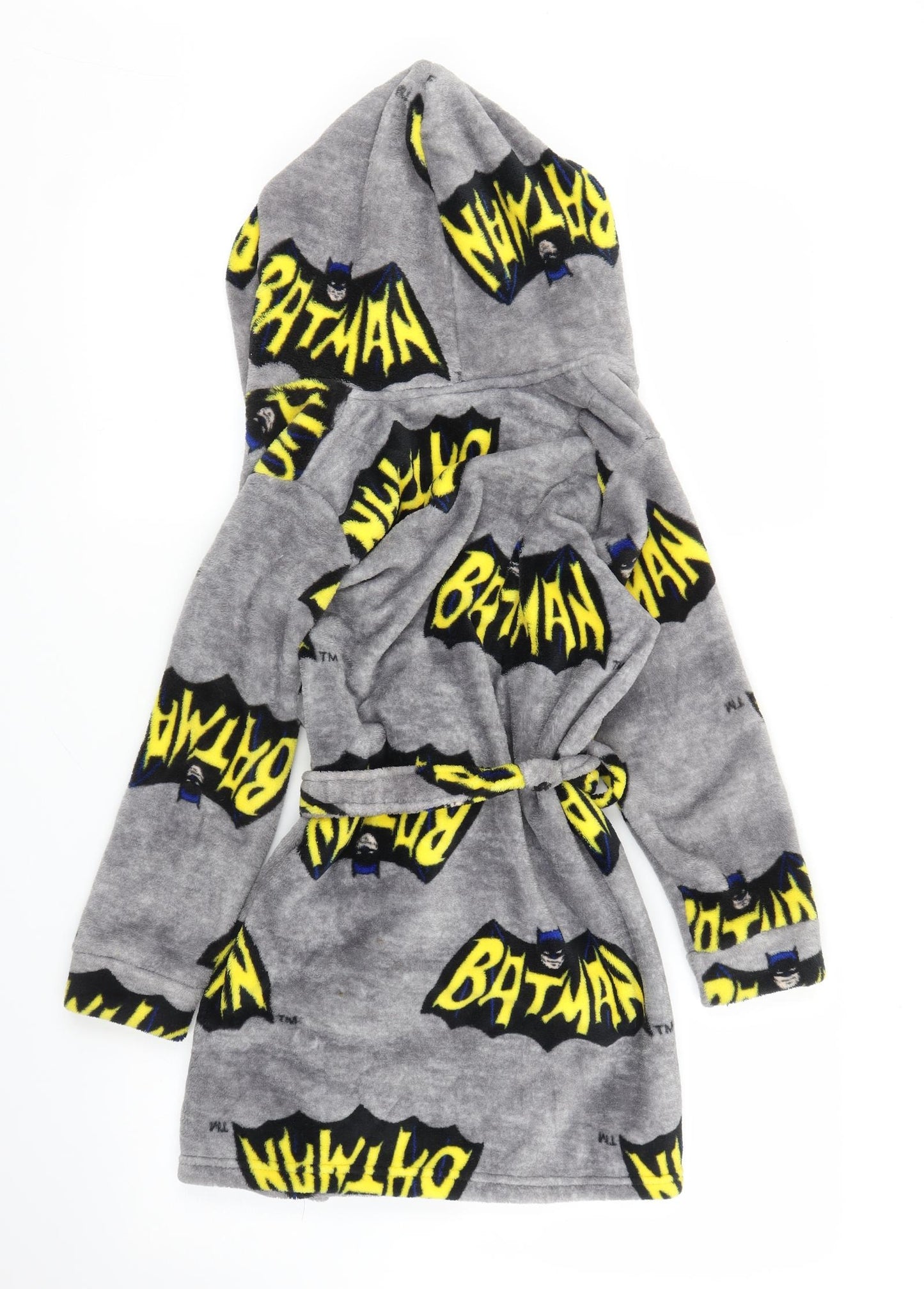 Primark Boys Grey Solid   Robe Size 7-8 Years  - Batman